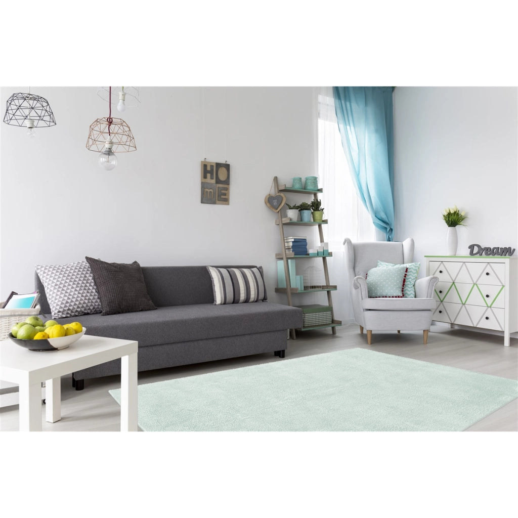 Tappeto Shaggy Bali a pelo lungo azzurro pastello