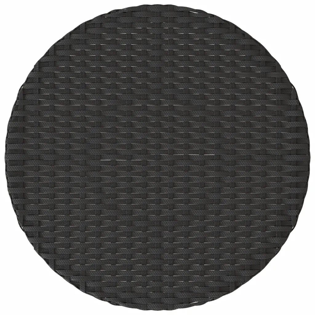 Set da Bistrò 3 pz con Cuscini Nero in Polyrattan