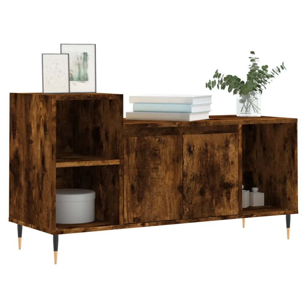 Mobile TV Rovere Fumo 100x35x55 cm in Legno Multistrato 831313