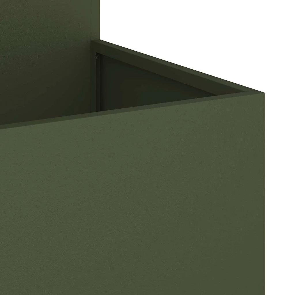 Vaso da giardino Oliver verde 80 x 80 x 60 cm Acciaio 865858