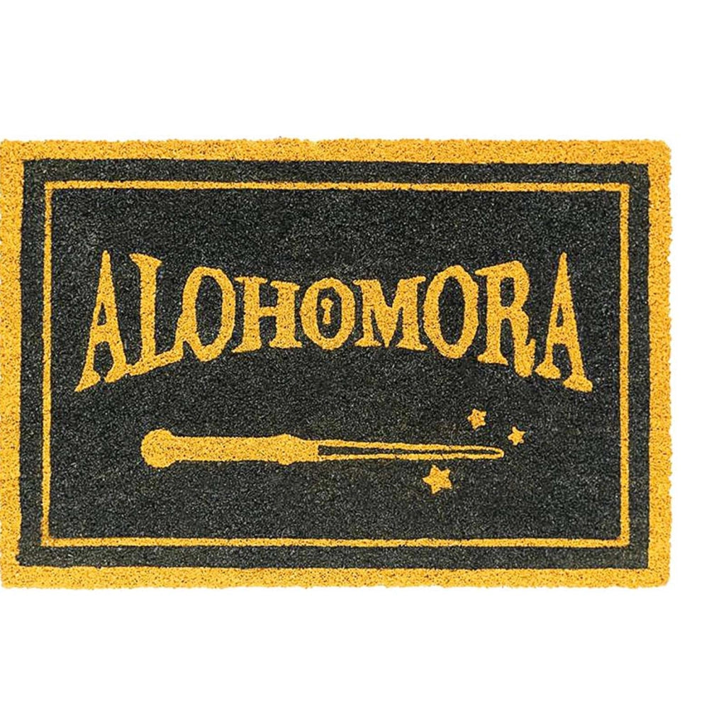 Zerbinetto Alohomora Motivo Bacchetta Magica 40x60cm Antiscivolo Nero / Giallo Harry Potter