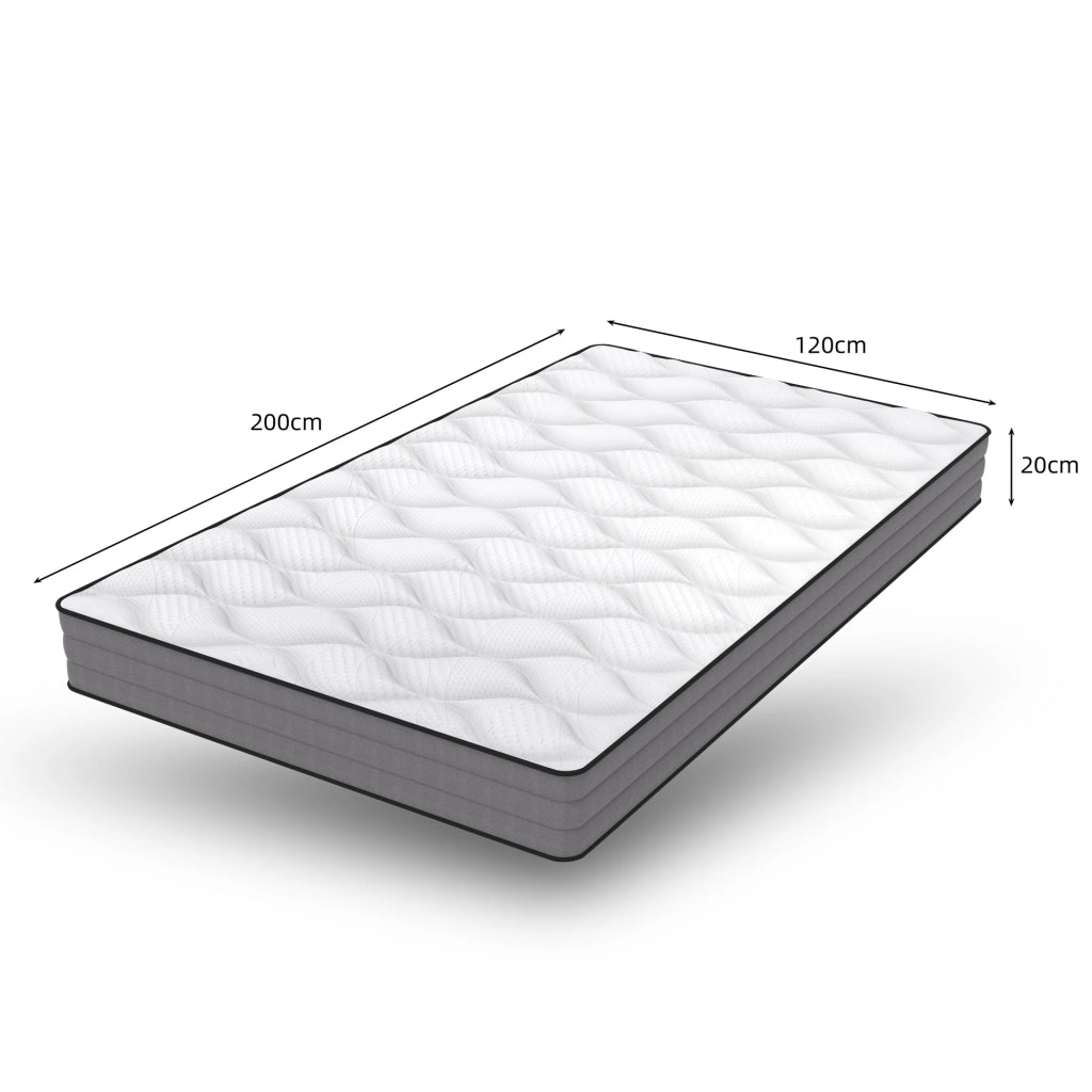 Materasso a molle insacchettate 120 × 200 cm H3, 7 zone, memory foam, 1000 molle, OEKO-TEX