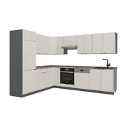 Cucina angolare completa Fame-Line GrigioBeige/Antracite 287 x 60 cm, PL Rovere Vicco