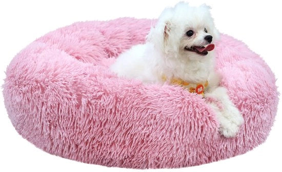 Letto per cani e gatti Fluffy rotondo, cuscino per cani 70CM rosso, lavabile, cesta per cani, fondo antiscivolo, cesta per cani, cuscino per cani in piuma, cesta per cani piccola media grande.