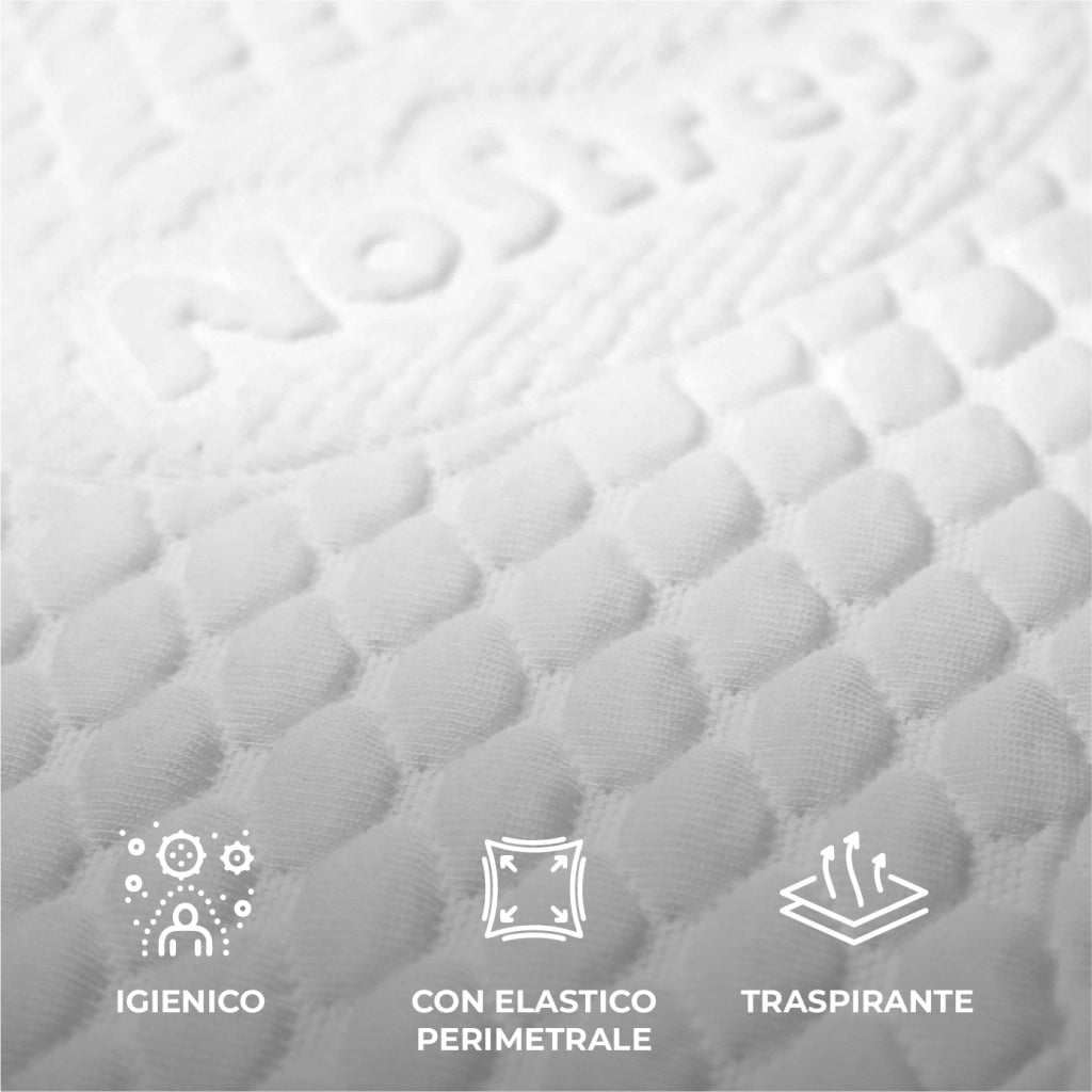 Linea Coprimaterasso e Federe Massaggianti No Stress – Effetto Micro-Massaggio Trapuntato, Tessuto Morbido e Traspirante, Angoli Elastici Resistenti Singolo
