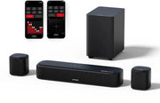 Sistema Home Cinematografo 5.1 - Incluse Subwoofer - Per TV - Con Connessione Bluetooth - Controllo tramite App - Con Illuminazione RGB - 280W Sistema Audio - Nero