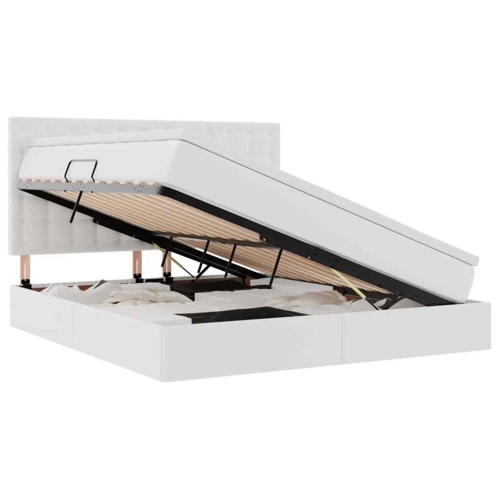 Letto con contenitore e LED con led Bianco Puro 180 x 200 cm