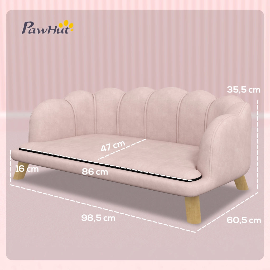 Divano per cani ¨C zephmum ¨C rosa, legno, imbottito