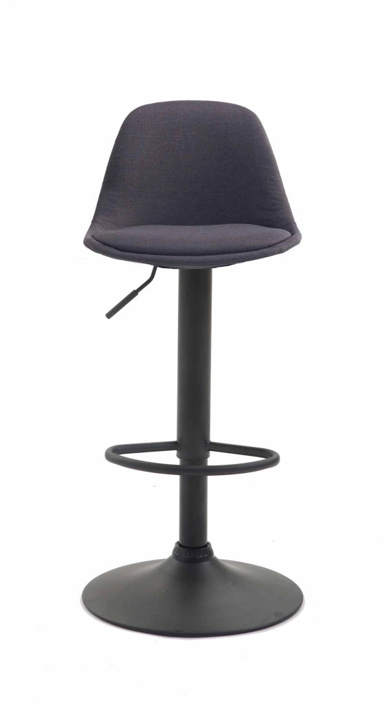 Sgabello di design KIEL in tessuto nero,grigio scuro