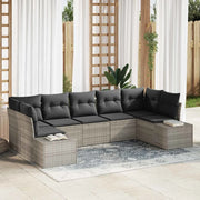Set Divano da Giardino 7 pcs Grigio chiaro polyrattan 3347212