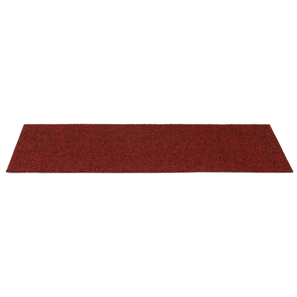 Tappetini per scale autoadesivi 15 pz 60x25 cm Bordeaux Rosso Rettangolari 326916