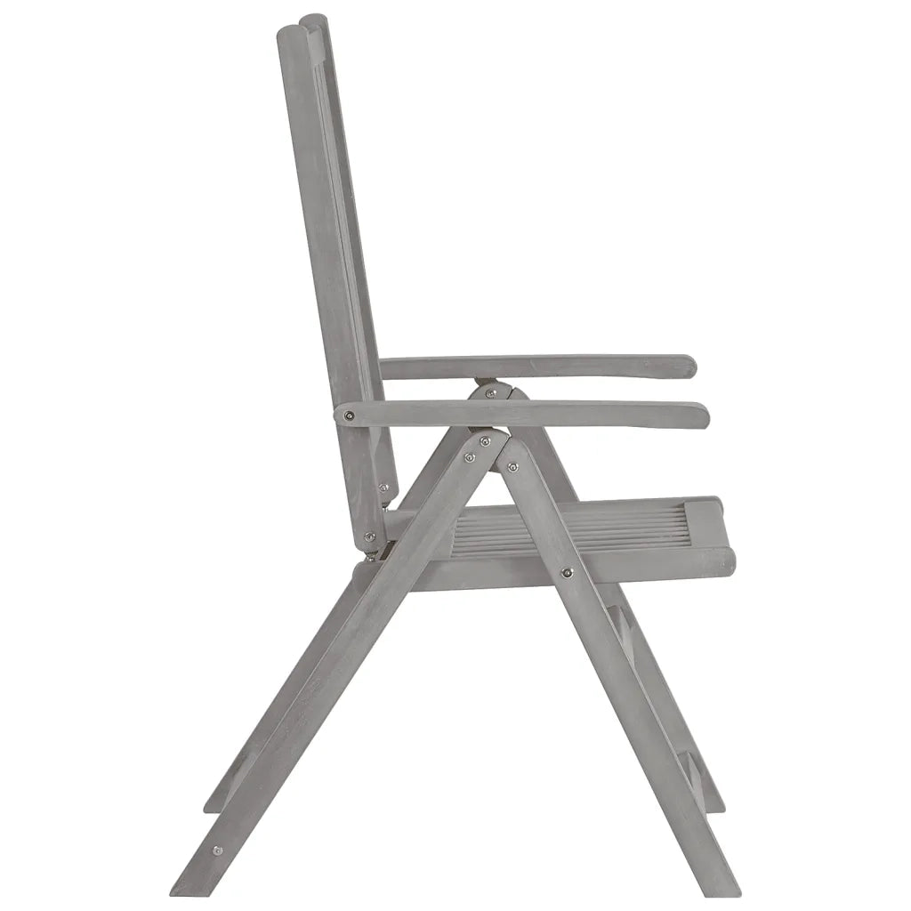 Sedie Giardino Reclinabili 8pz Cuscini Massello Acacia Grigio 3075150