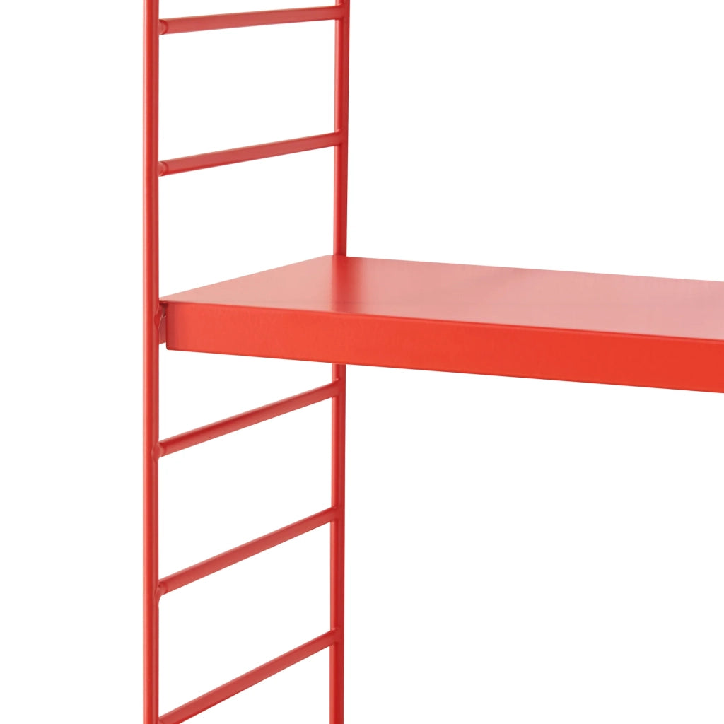 Set di 4 mensole da parete 50 x 60 x 15 cm acciaio rosso 03_0009883