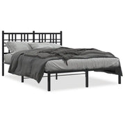 Letto matrimoniale | Letto per adulti | Giroletto con Testiera in Metallo Nero 120x200 cm