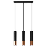 Lampadario SPIREXEZ GIRALO Pure Lume 3 luci GU10 nero/rame
