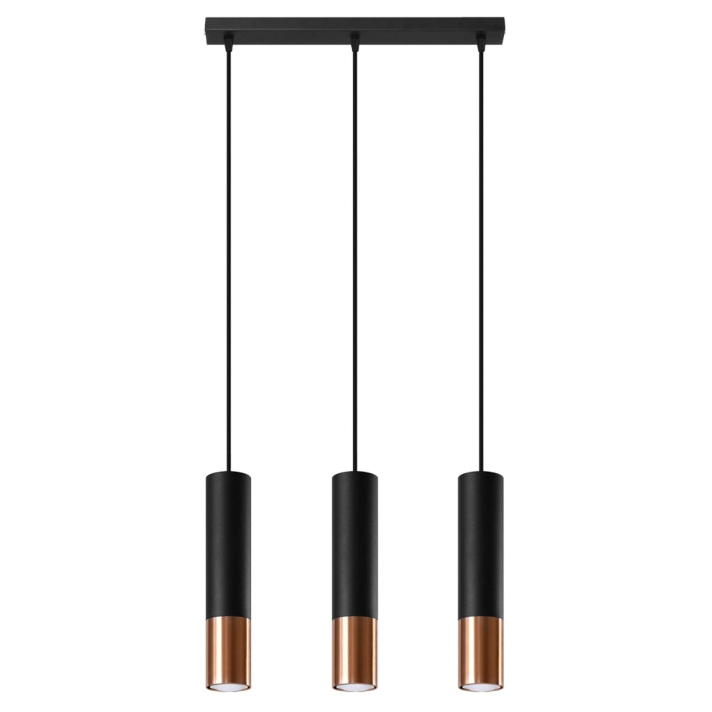 Lampadario SPIREXEZ GIRALO Pure Lume 3 luci GU10 nero/rame