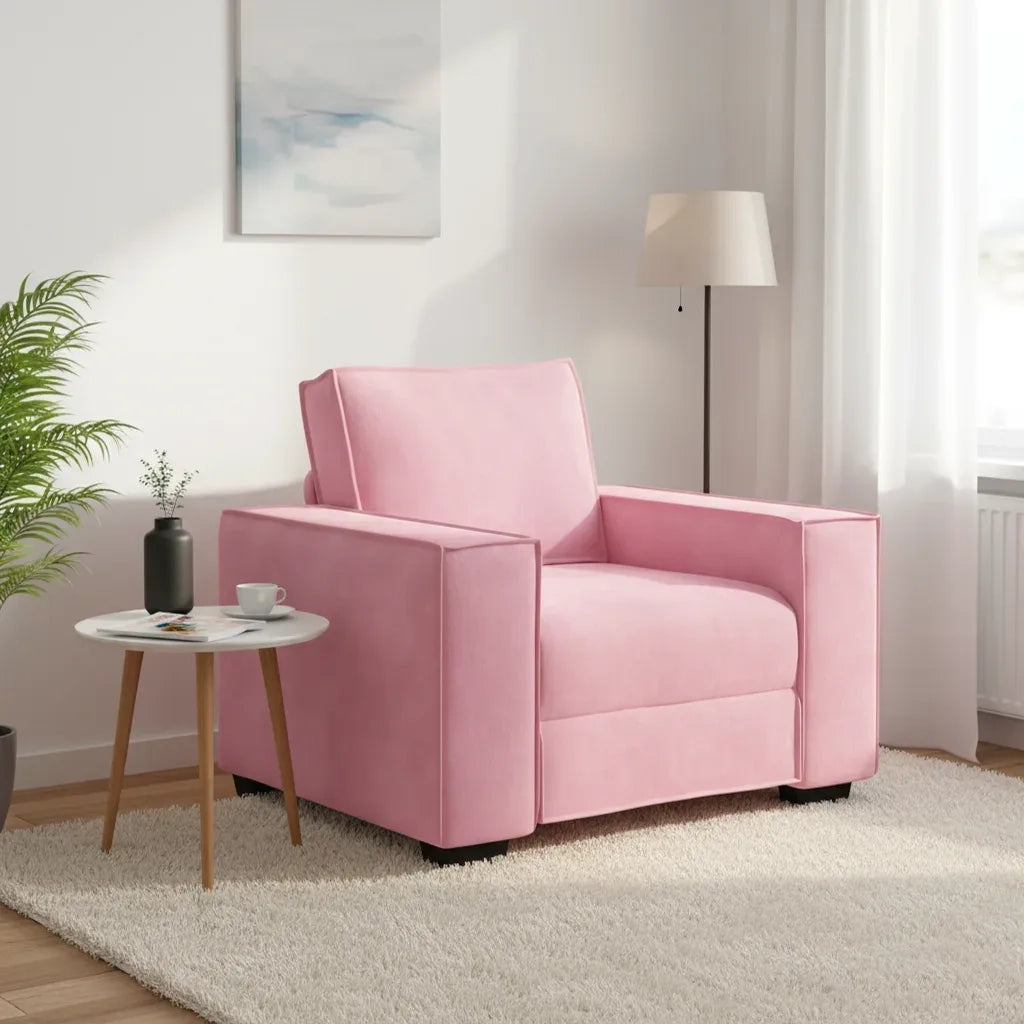 vidaXL Divano Sedia Rosa 60 cm Velluto