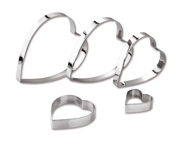 Set 5 Formine Tagliabiscotti in Acciaio Inox Forma Cuore Easy Dolce Ghidini