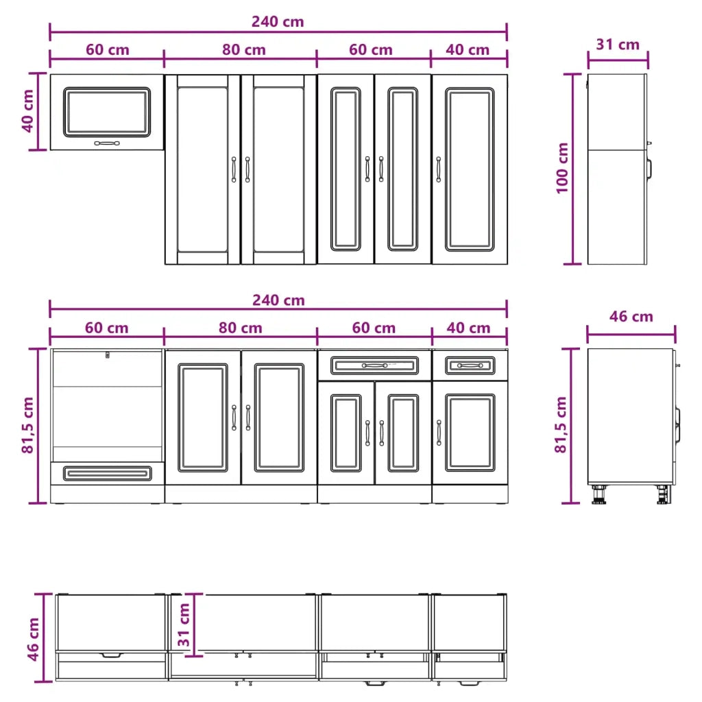 Unità Cucina KALMAR 8 pcs Rovere Artigianale 3438202