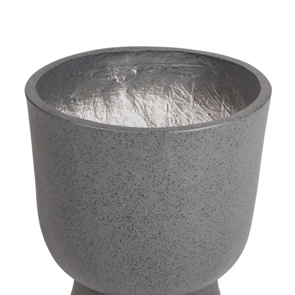 Vaso per piante grigio scuro 36x36x39 cm MgO Round Terrazzo Effect Indoor Outdoor Resistente alle intemperie