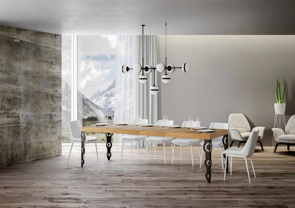 Tavolo allungabile 200/460x90 cm Karamay Premium quercia natura gambe antracite