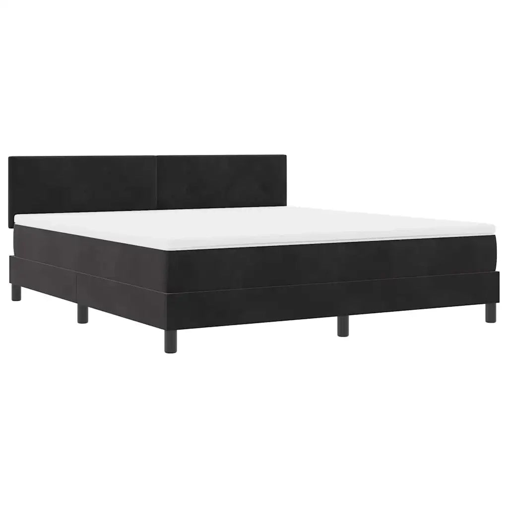 Letto a molle con materasso Nero 180 x 200 cm Velluto 3339190