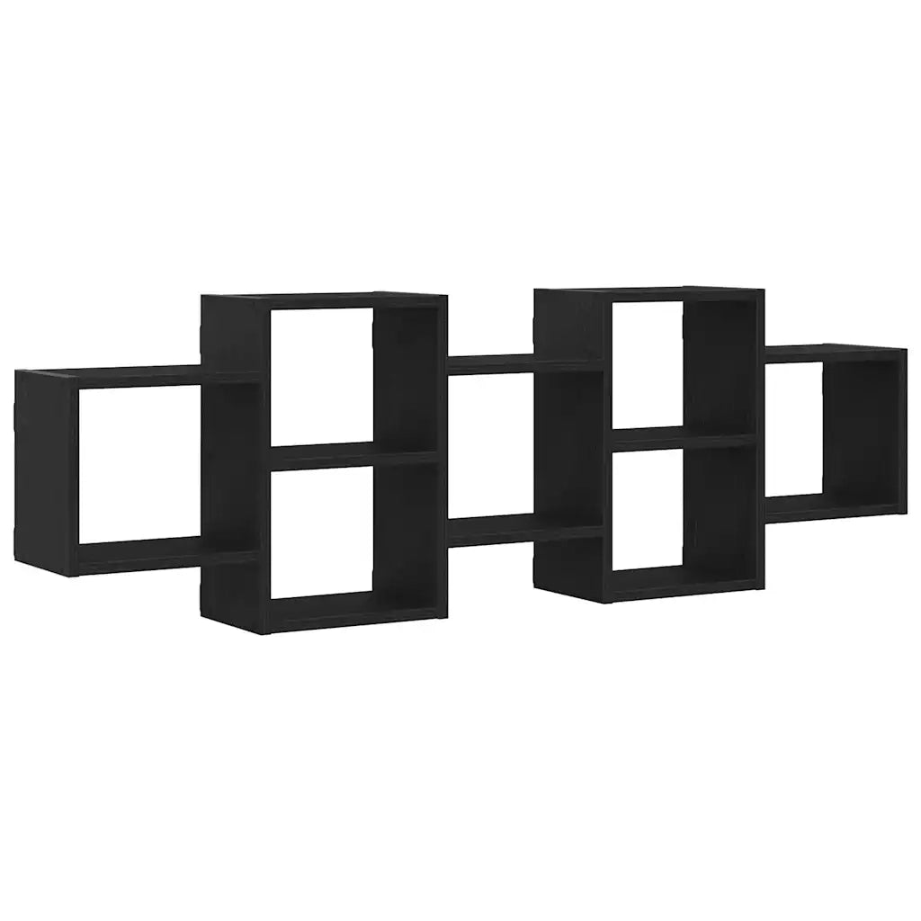 Scaffale a Parete Rovere Nero 129x18x42 cm in Truciolato 868065