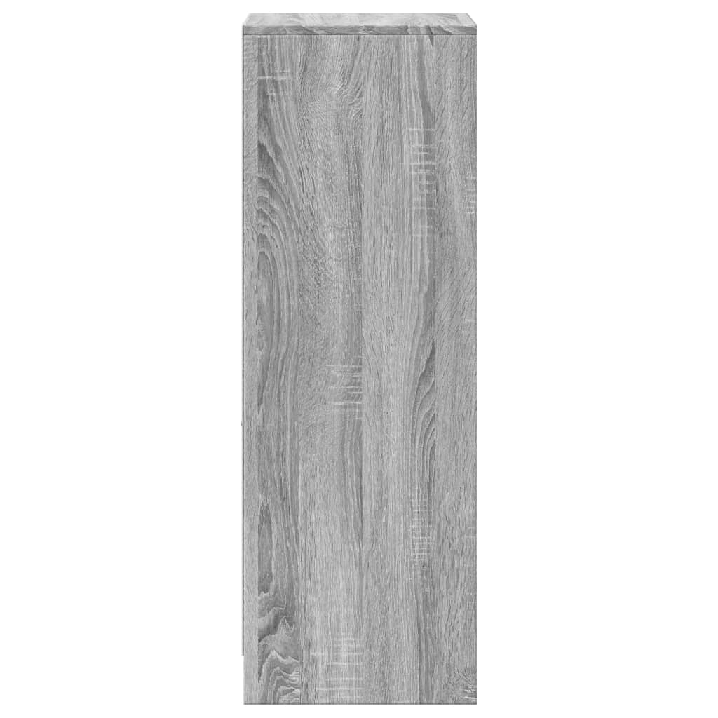 Buffet credenza cassettiera armadio mobile contenitore organizer per cucina soggiorno salotto con illuminazione a LED rovere Sonoma 38 x 34 x 100 cm legno ingegnerizzato grigio 02_0029818