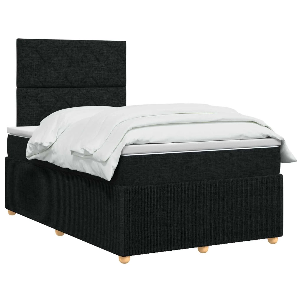 Letto box spring con materasso Nero 120 x 200 cm Tessuto 3454377