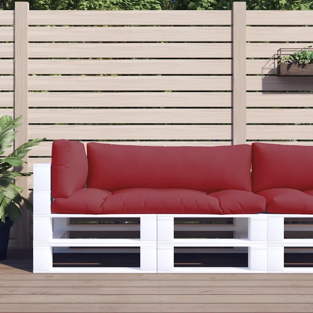 Cuscini per Pallet 3 pz Rosso Vino in Tessuto 360953