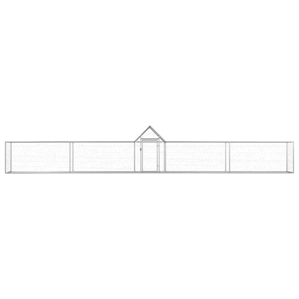 Pollaio 9 x 1 x 1,5 m in acciaio zincato con tetto impermeabile 02_0001721