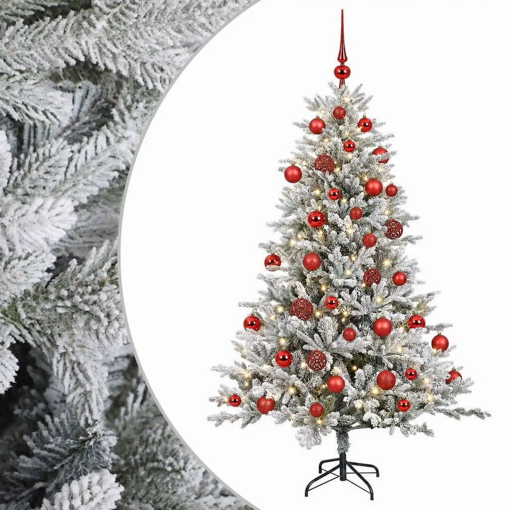 Albero di Natale artificiale con palline 120 cm 150 LED 3465845