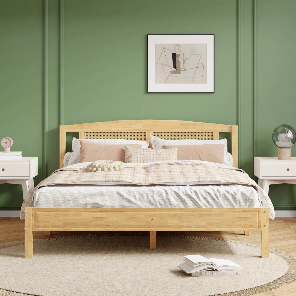 letto matrimoniale legno naturale 160 x 200 cm