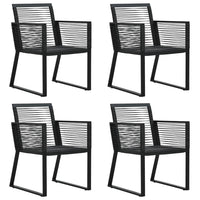 Set da Pranzo da Giardino 5 pz Nero in Rattan PVC 3156544