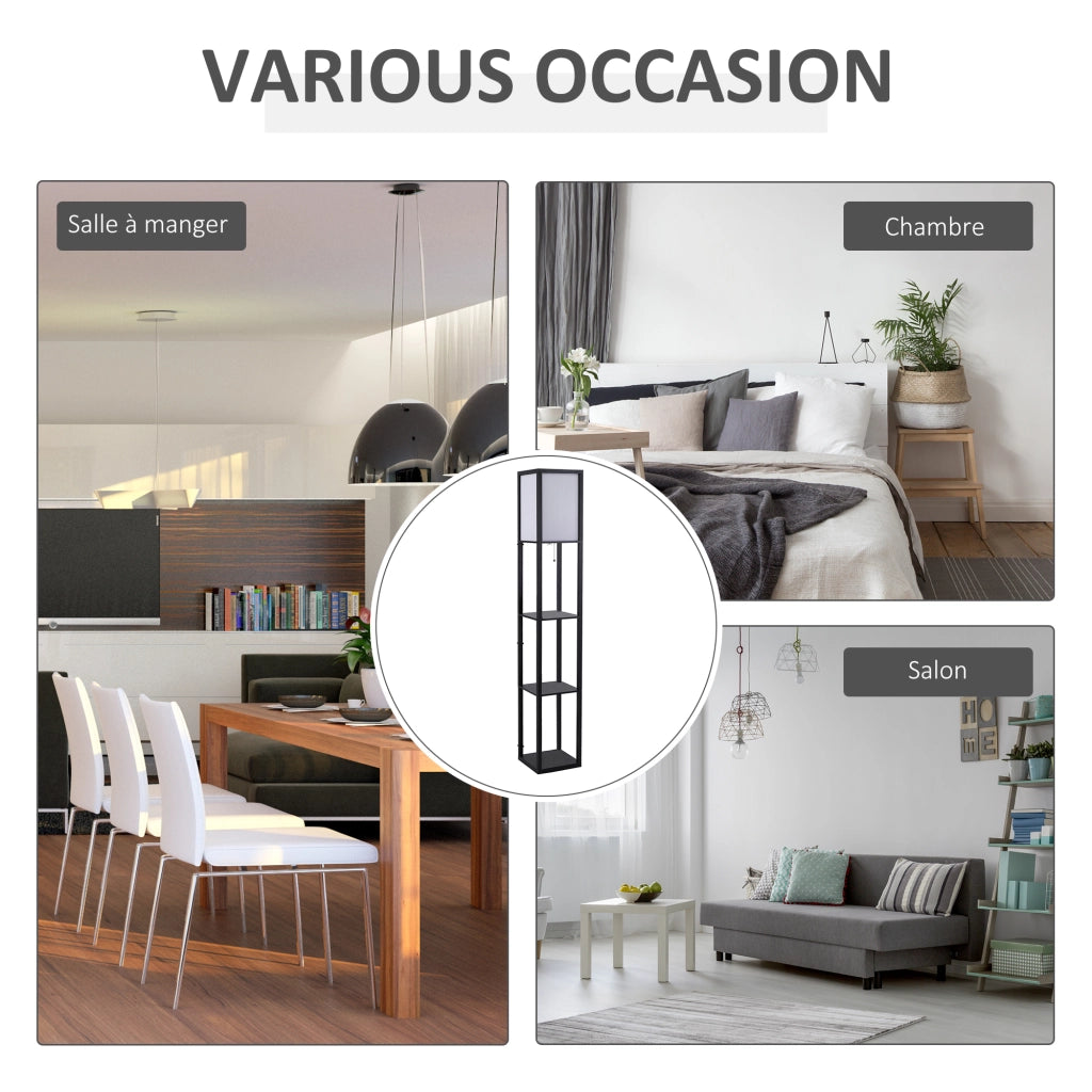 Lampadario Scaffale Libreria ¨C zephmum ¨C MDF Nero 26x26x160 cm