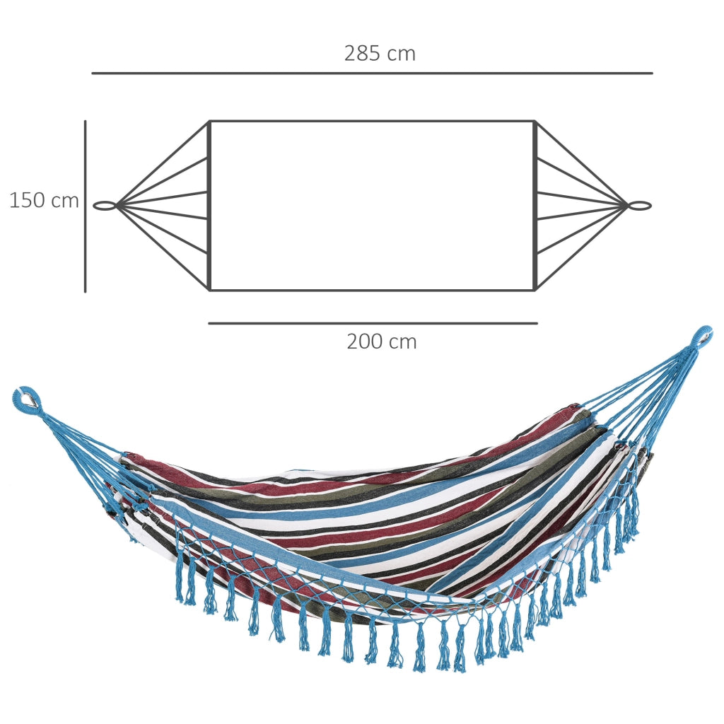 Amaca Doppia Portatile in Cotone ¨C Zephmum ¨C 285x150 cm Grigio con Borsa Trasporto