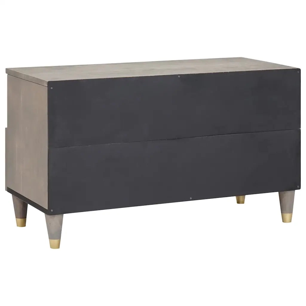 Mobile TV-Credenza TV-Console TV Grigio 80 x 33 x 46 cm Legno di mango massello 106091