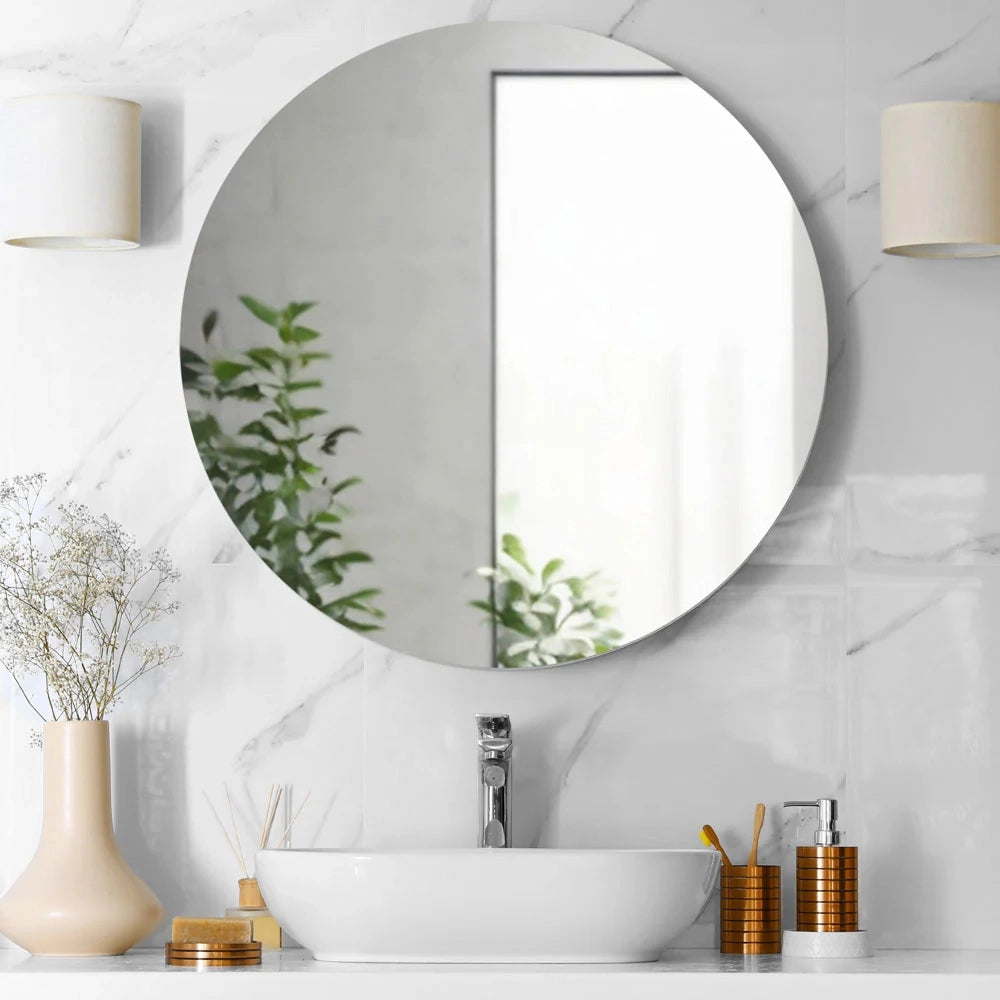 Specchio da bagno rotondo retroilluminato tondo Ø80 cm LUNA Made in Italy