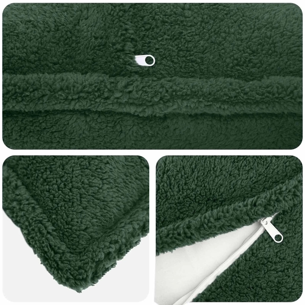 Federa 2 pcs HOUTEN Verde Scuro 35 x 35 cm Bouclé 916571