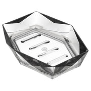 Porta Sapone Grigio Trasparente In Plastica ABS Diamante