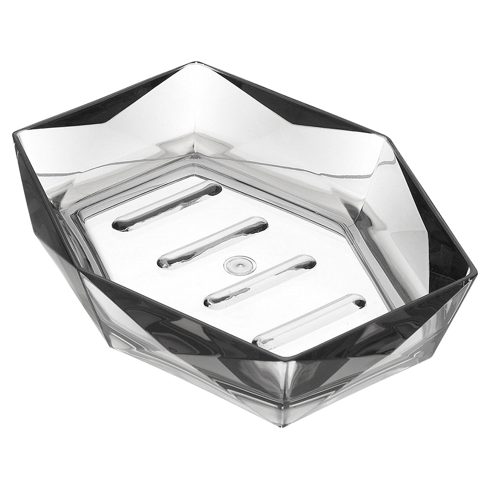 Porta Sapone Grigio Trasparente In Plastica ABS Diamante