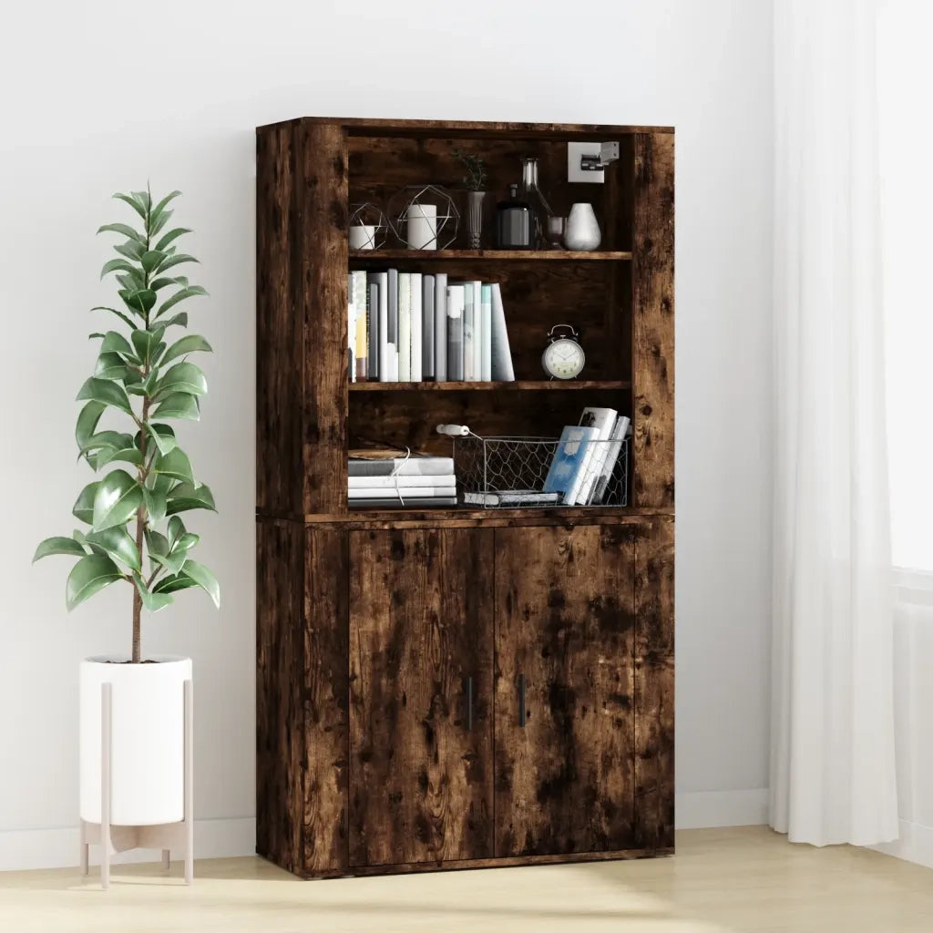 Credenza | Madia | Buffet da pranzo | Armadio da pranzo Rovere Fumo in Legno Multistrato