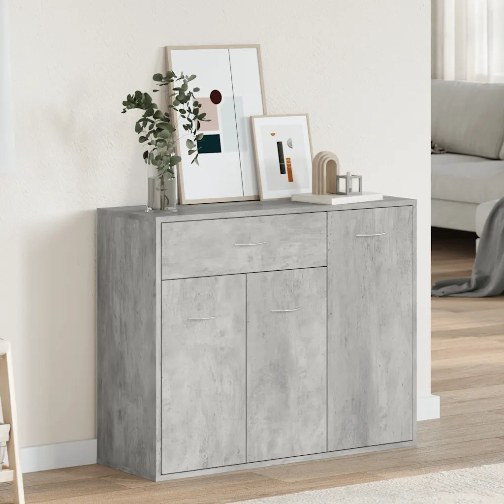 Credenza Grigio Cemento 88x30x70 cm in Legno Multistrato 800679