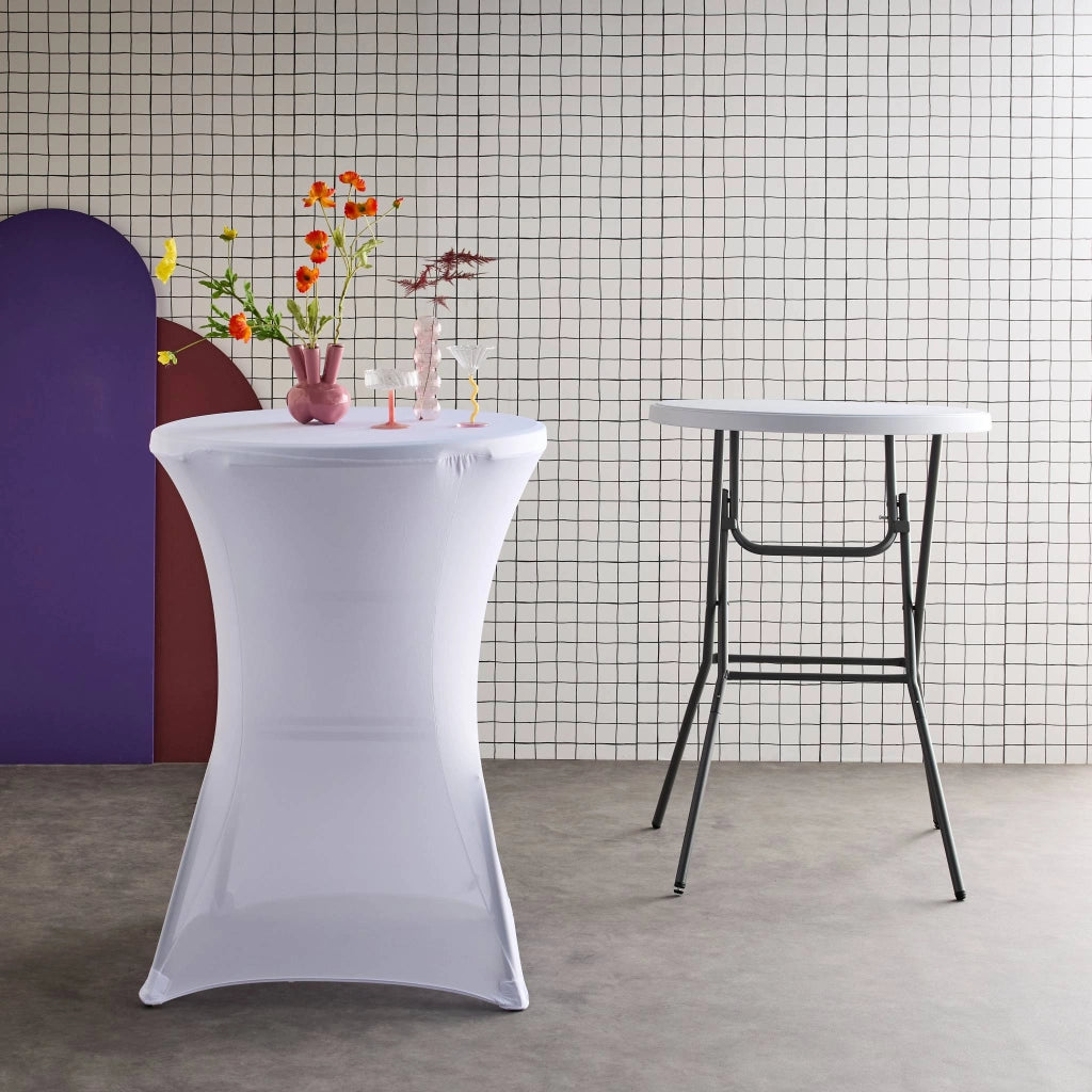 Set di 2 tavoli pieghevole con copertura protettiva, bianco