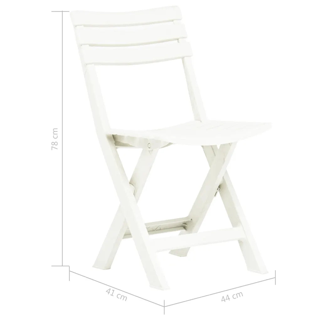 Sedie da Giardino Pieghevoli 2 pz in Plastica Bianche 48786