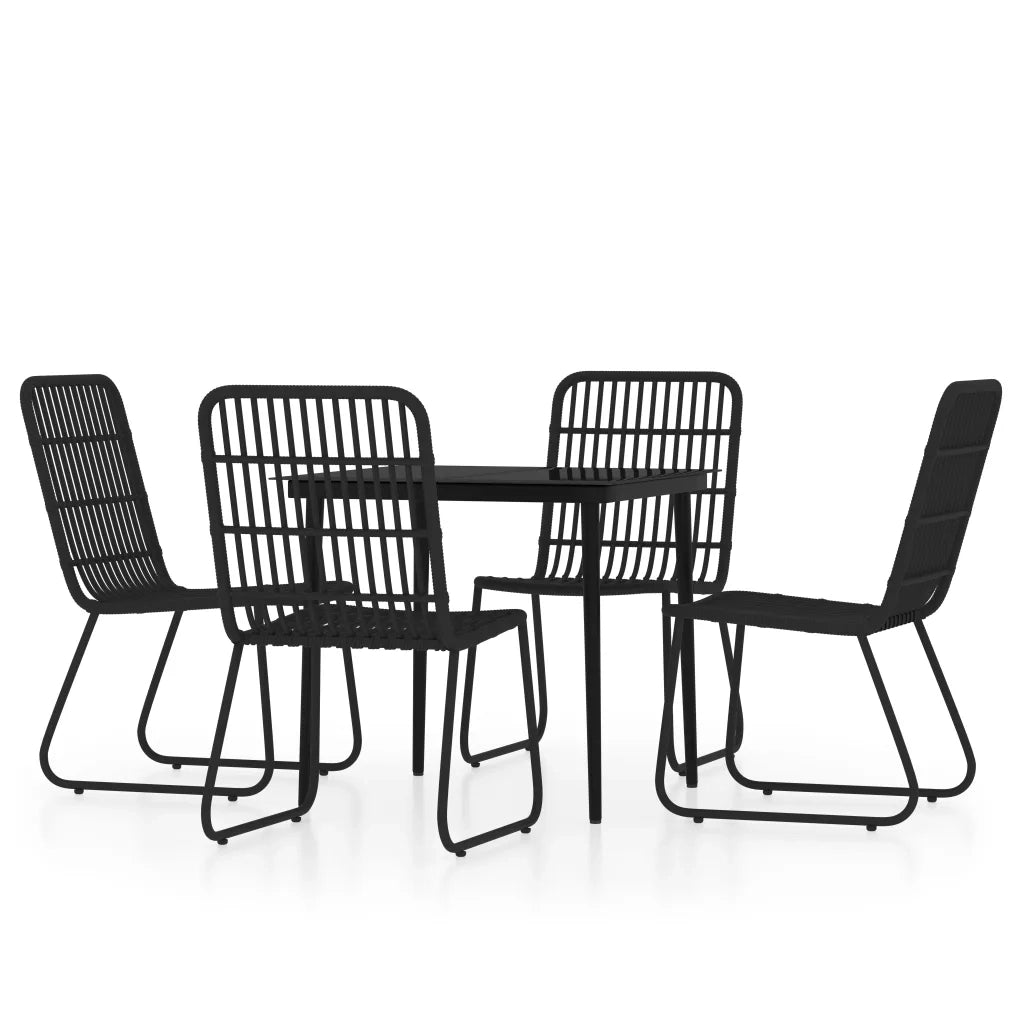 Set da Pranzo da Giardino 5 pz Nero 3099180