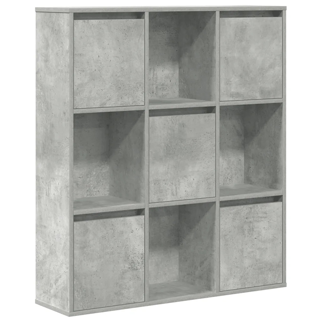 Libreria-Scaffale per Libri-Mobile di Stoccaggio Grigio Cemento 89x24x101,5 cm in Legno Multistrato