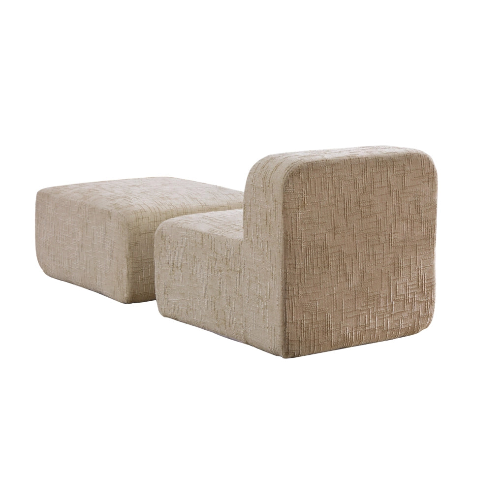 Poltrona reclinabile, poltrona modulare, tessuto chenille, schiuma ad alta elasticit¨¤ 30D, cachi