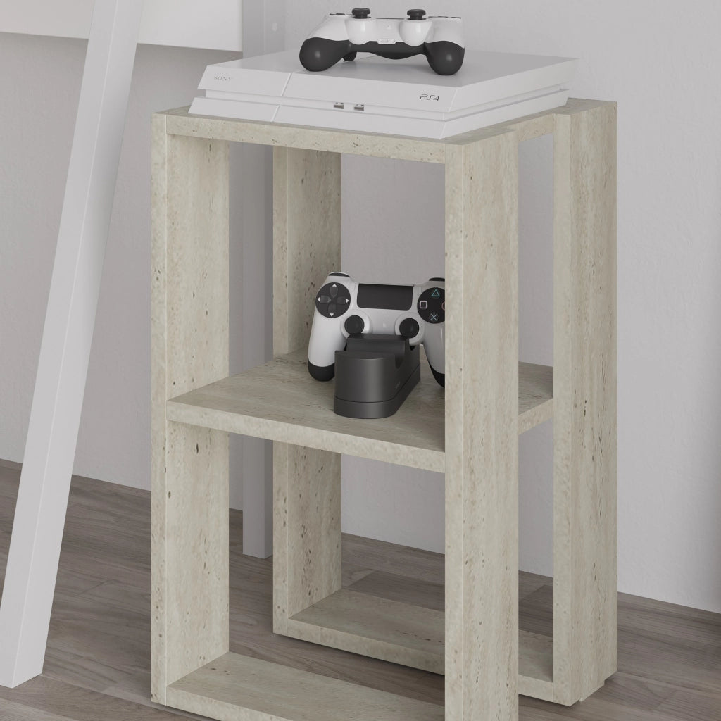 Comodino in legno "Lonie" 30 x 30 x 55 cm - Travertino