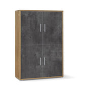 Mobile a 4 Ante Sarmog Double 161 x 108 cm Noce Stelvio e Nero per Ufficio Operativo e Studio